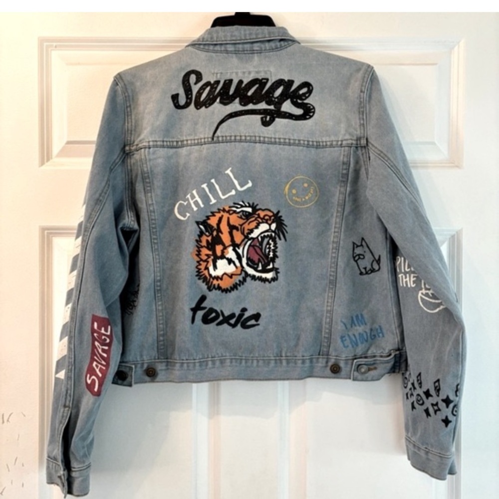 Rue 21 Jean Jacket Graphic Size XL